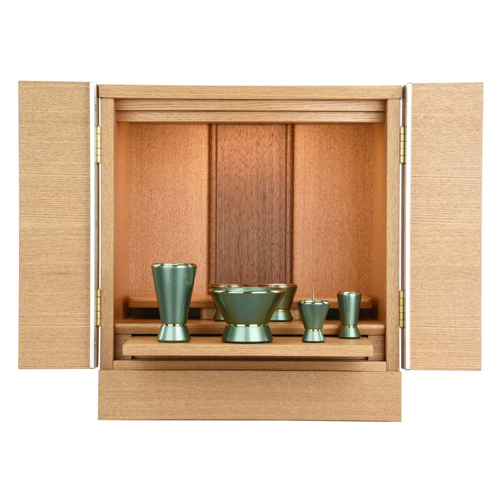 仏壇 シュシュⅢ タモライト 高さ40cm カイラ具足セット - Image 12