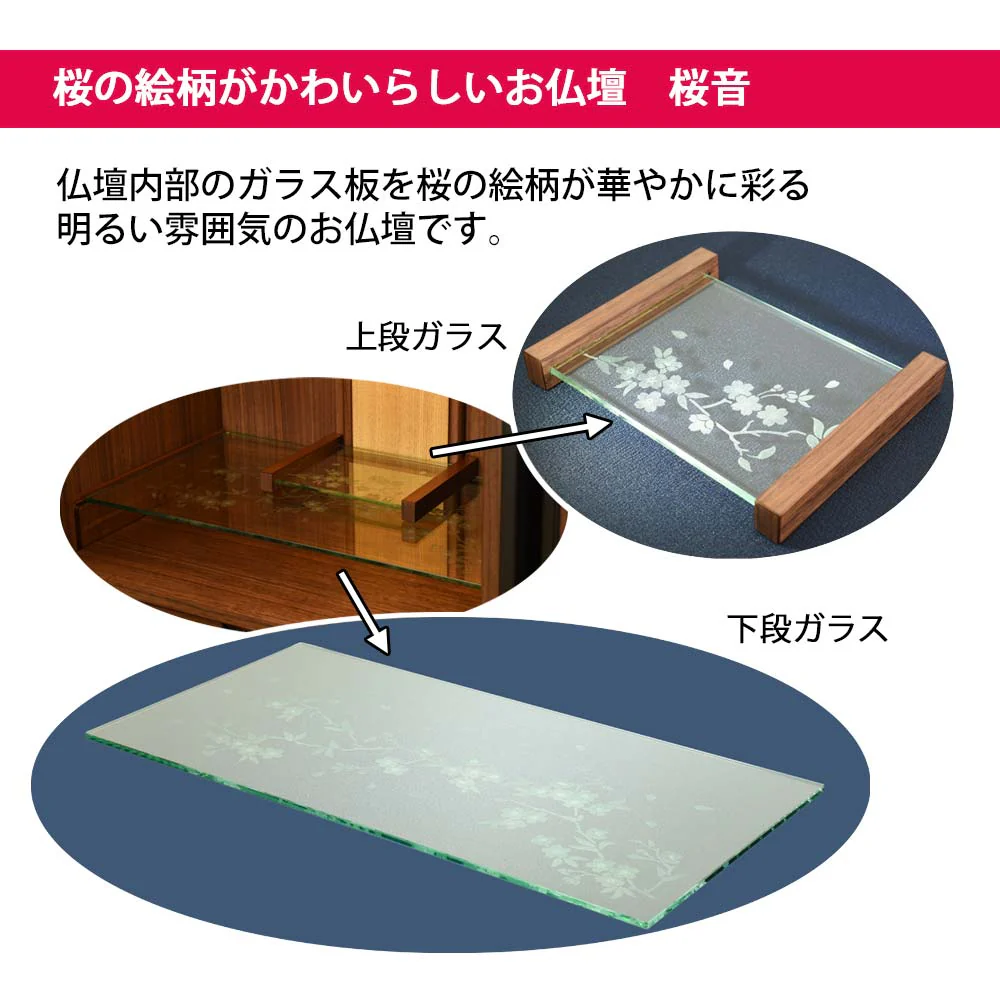 仏壇 桜音Ⅳ (さくらね) ウォールナット 高さ48cm - Image 4