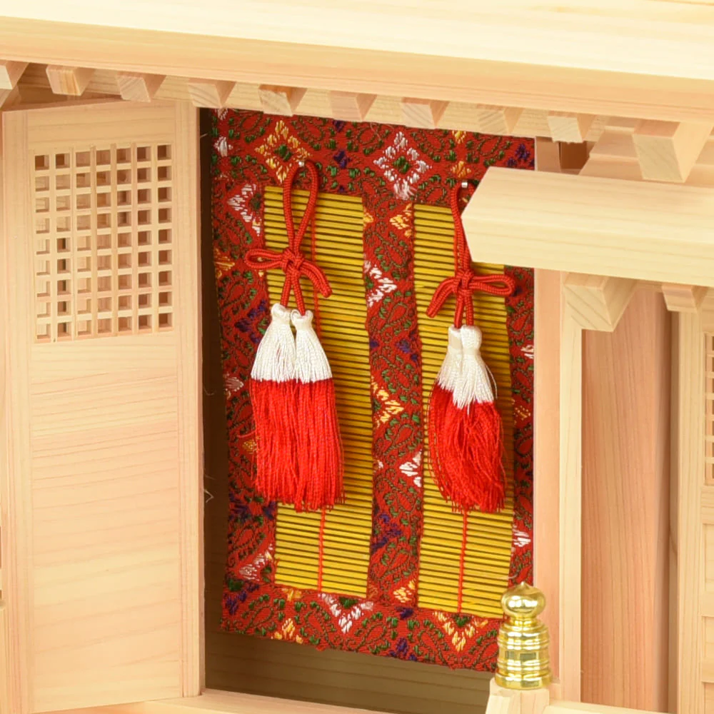 神棚 神具セット 格子付三社 みす付 - Image 5