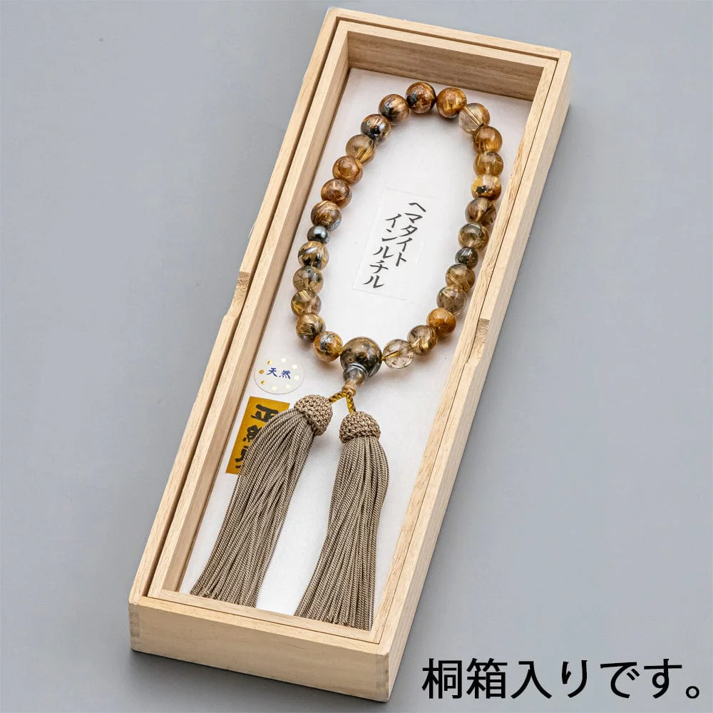 数珠 ヘマタイトインクォーツ 共仕立 正絹松房 - Image 5