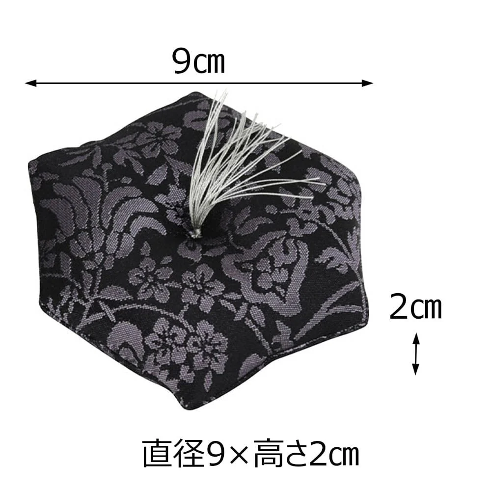 新名物裂 リン布団 小 黒地紫 紹巴唐花紋 - Image 2