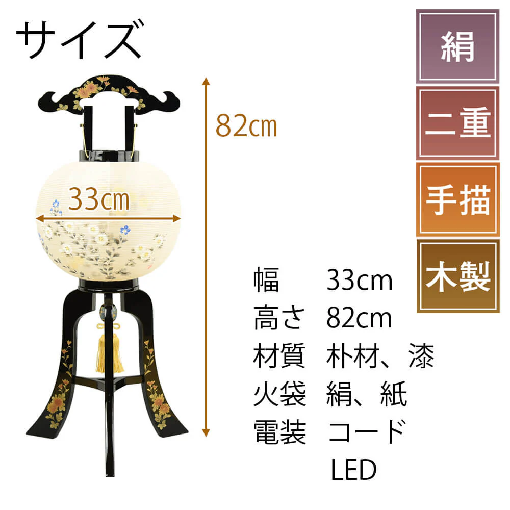 行灯 二重 本金蒔絵 11号 会津塗 - Image 2