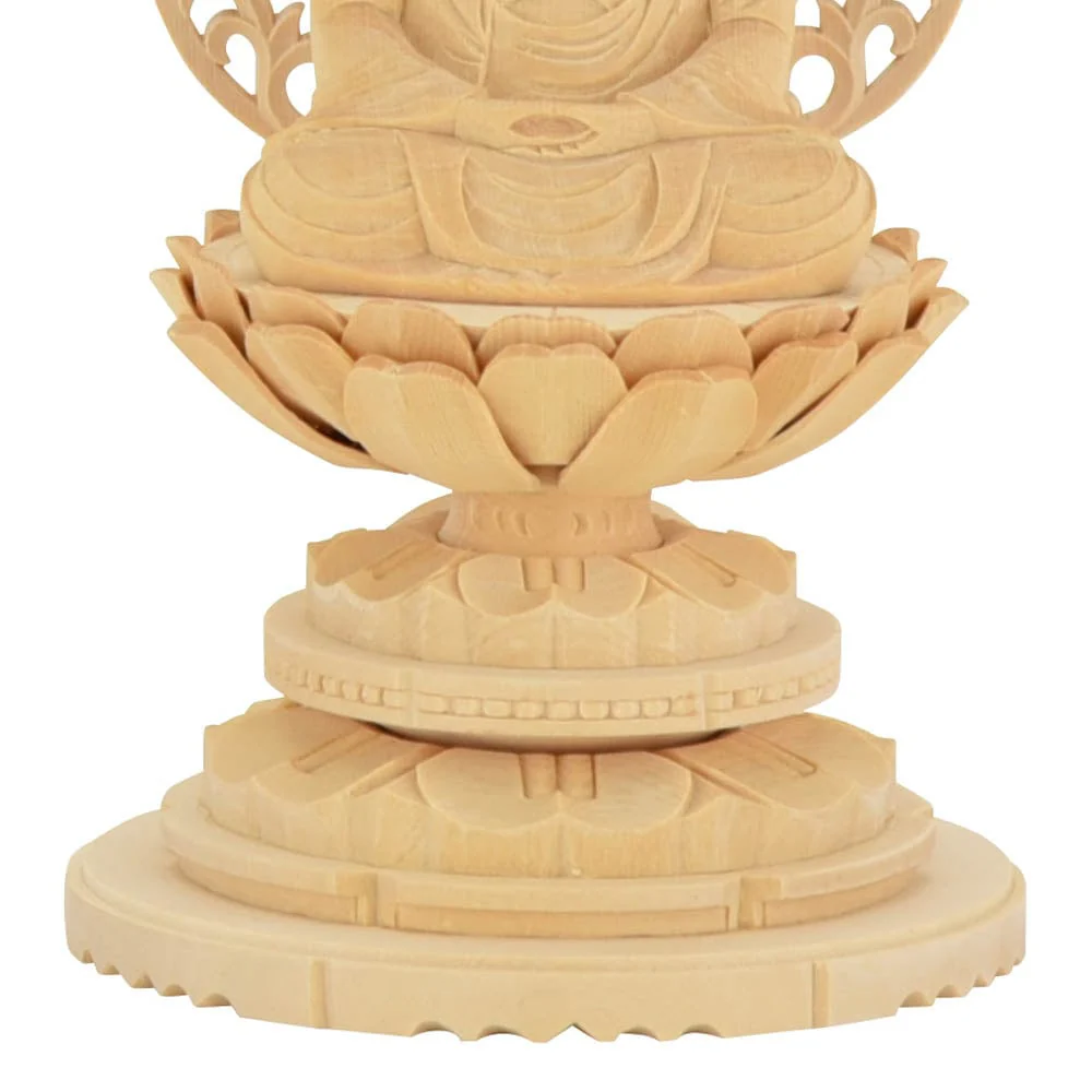 仏像 座釈迦 白木 丸台 2.5寸 - Image 5