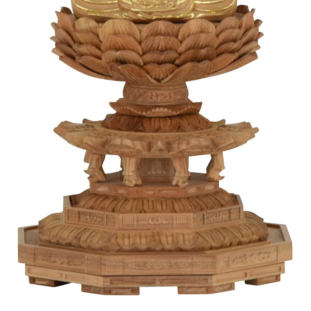 仏像 座釈迦 白檀 八角飛天 金粉紋様 2.0寸 - Image 5