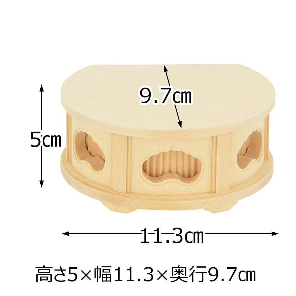 箱台 丸型 白木 透し入 中 - Image 2