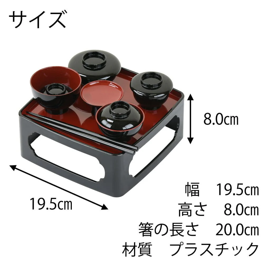 御霊具膳 PC 黒内朱 6.5寸 ご先祖様セット - Image 7