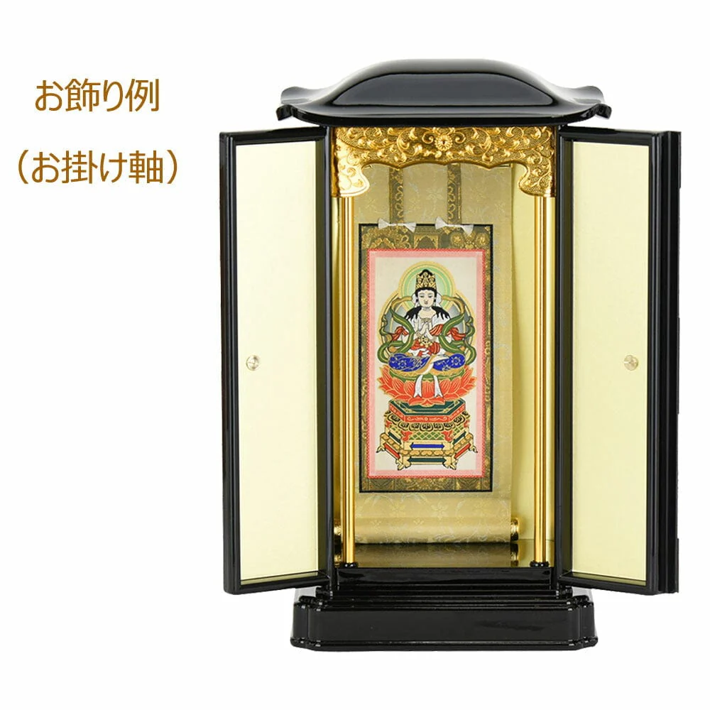 厨子型ミニ仏壇 PC 黒内金 小 - Image 6