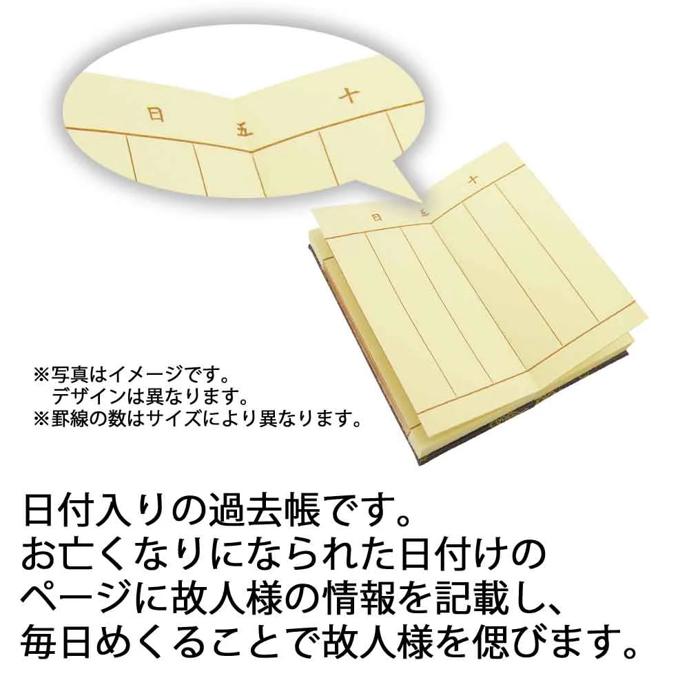 過去帳 蒔絵 ワイン 日付入 3.5寸 - Image 2