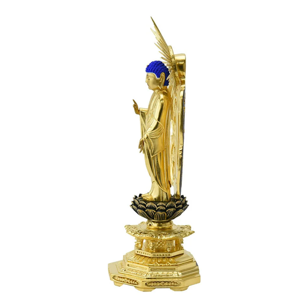 仏像 西 木製 肌粉 八角 4.0寸 - Image 3