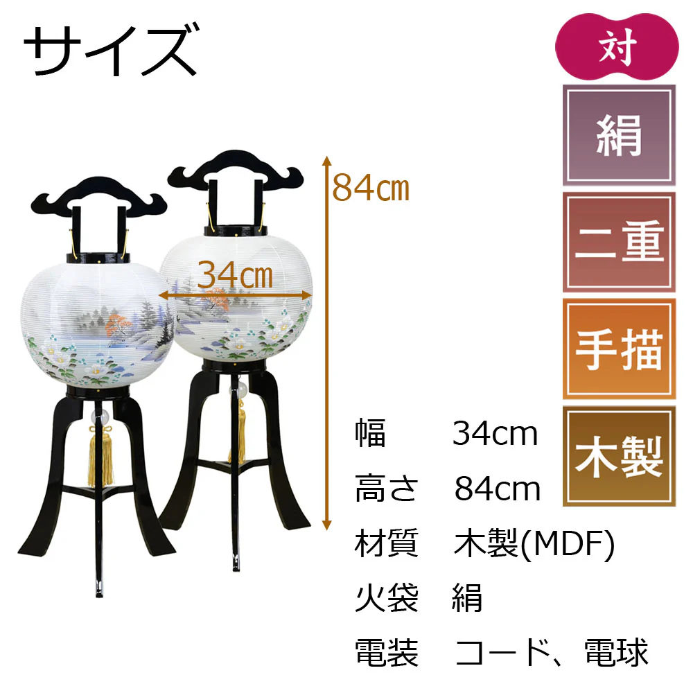 行灯 11号 二重 芙蓉山水対 - Image 4