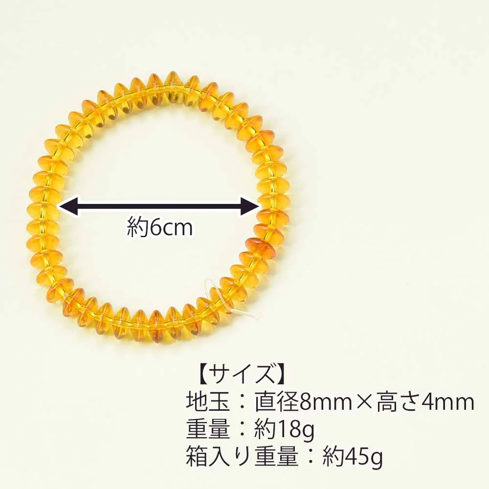 ブレスレット 金琥珀 4×8mm - Image 4