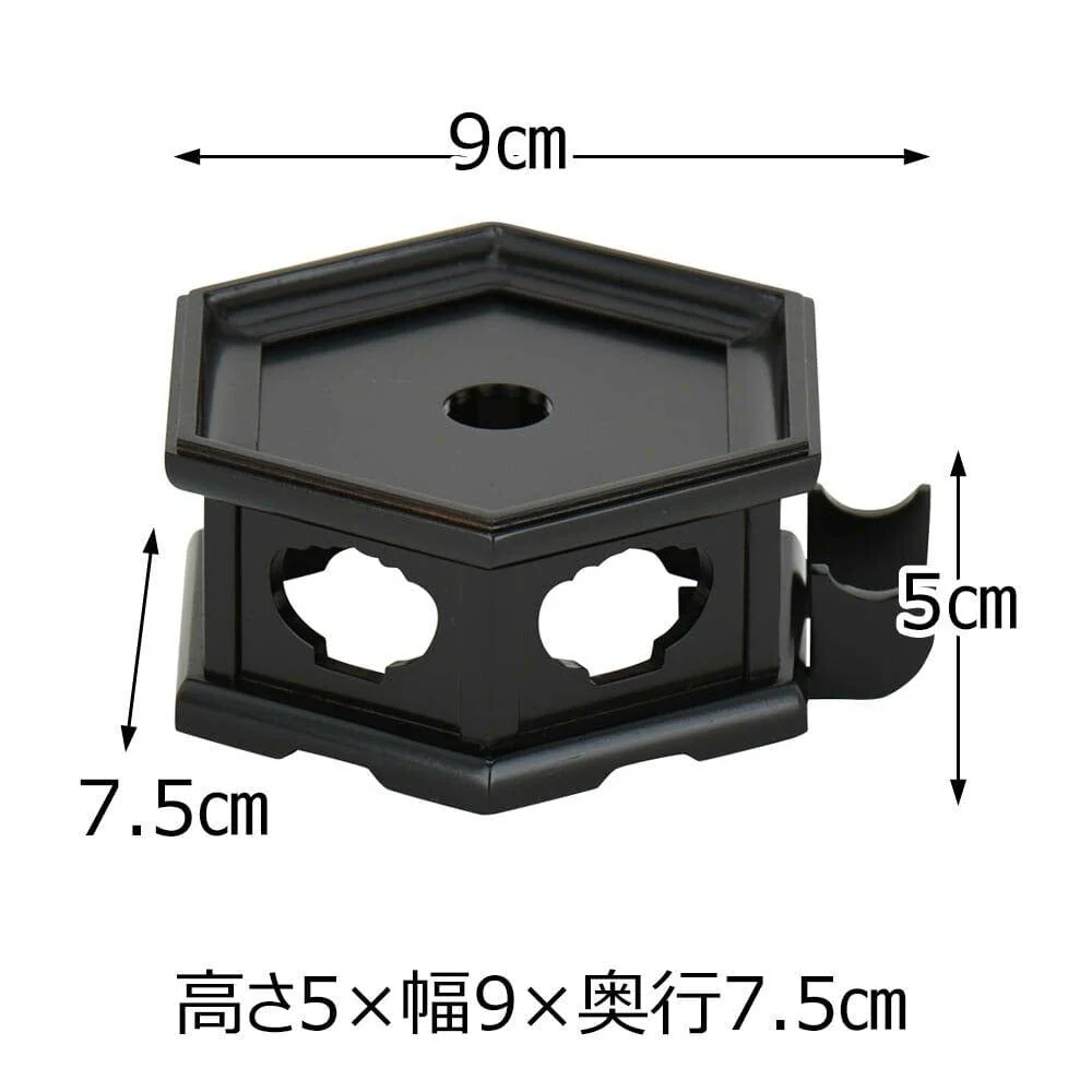 まごころリンセット 2.5寸 リン台六角黒檀色 - Image 4