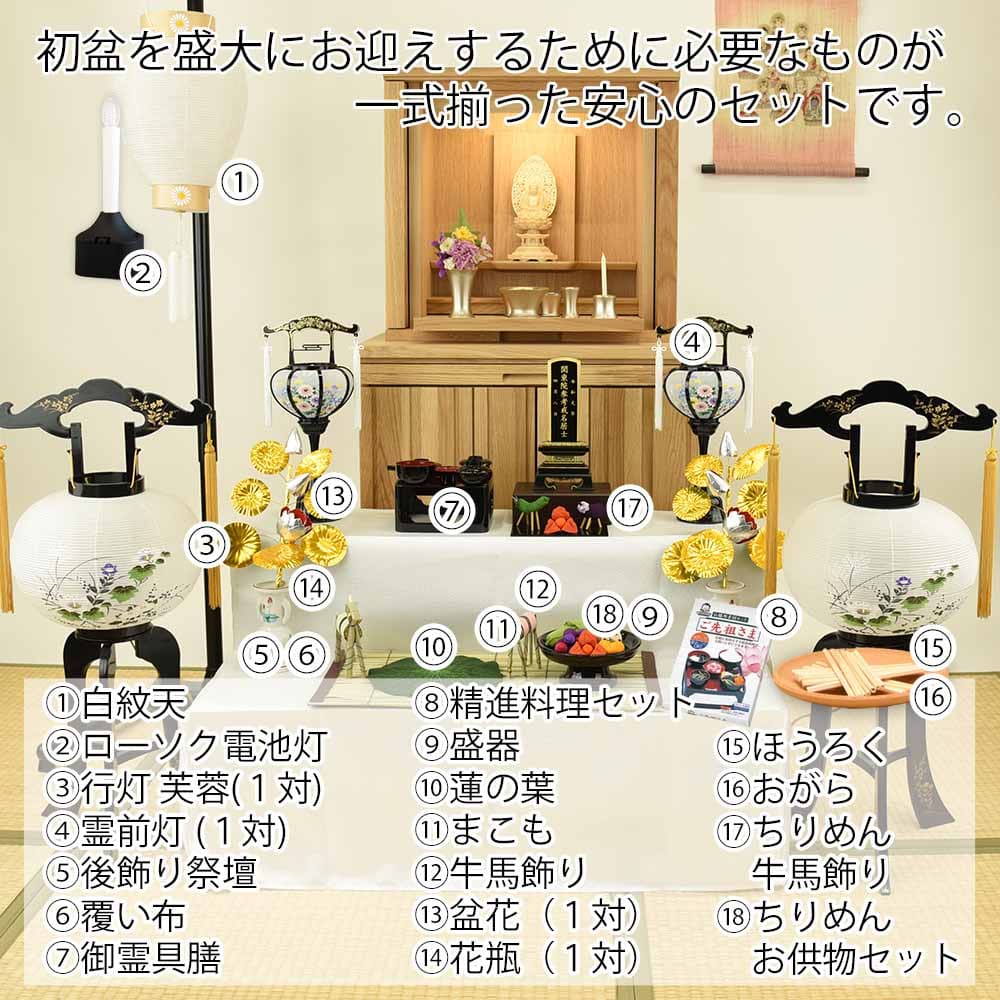 【WEB限定】初盆セット 2段81cm盆棚付き 伝統型フルセット 10-F - Image 2